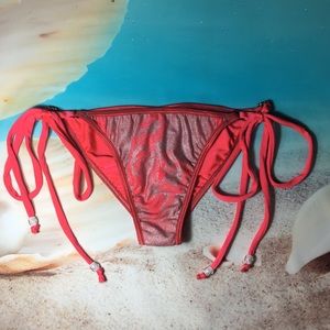 Bottom Bikini Coral Pink Dragon Print XS